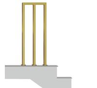 Gold Iron Balusters for Stairs - Indoor/Outdoor Square Spindles with U-Shape Design, 55cm Tall, Set of 2 - Stylish Guardrail Elements for Home Decor