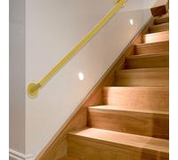 Gold Iron Indoor Stair Railings Handrail Wall Mounted Industrial Handrails for Stairs Indoor/Outdoor Balusters Rail for Loft Porch Deck Sturdy Banister