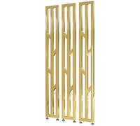 Gold Iron Room Divider Adjustable Floor Standing Partition Screen for Entryway Office Bathroom - No Drilling Required 140cm/55.1in Tall Stylish Separation Solution