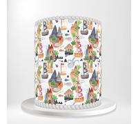 Gold Island Death Island Treasure Maps Pirate Ships Wrap Around Print A4 Edible Paper Icing Sheet Cake Topper Side Ribbon Border Decor for Personalised Themed Decorations