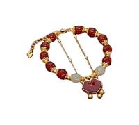 Gold Jade Bracelet For Women Jade Gold Bracelets Jade Bracelet Elegant Jewelry For Women Paperclip Earrings (Red, One Size)