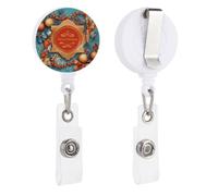 Gold Jewelry and Gifts Retractable Badge Reel - Personalized ID Name Badge Holder with Lanyard Cute Badges Reel Holder Round Nurse Doctor Name Tag Badges Clip for Work