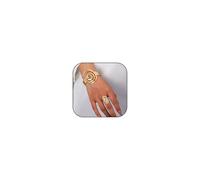 Gold Jewelry Set for Women - Chunky Rings, Bangle Bracelets, Bangles, Bracelet Ring Set, Adjustable, Alloy, no gemstone