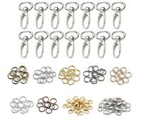 Gold Keyring, 220PCS Keyrings & Keychains Set with Lobster Clasps, Keyring Clips and Hoops for DIY Crafts, Jewellery Making and Gift Projects