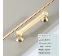 Gold Kitchen Cabinet Handles Push Pull Door Handle Imitation Copper Zinc Alloy Decorative Furniture Drawer Flush Knobs(6700-Copper- 96mm)