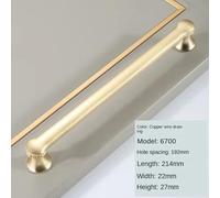 Gold Kitchen Cabinet Handles Push Pull Door Handle Imitation Copper Zinc Alloy Decorative Furniture Drawer Flush Knobs(6700-Copper-192mm)