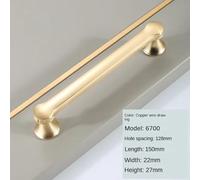 Gold Kitchen Cabinet Handles Push Pull Door Handle Imitation Copper Zinc Alloy Decorative Furniture Drawer Flush Knobs(6700-Copper-128mm)