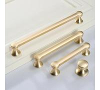 Gold Kitchen Cabinet Handles Push Pull Door Handle Imitation Copper Zinc Alloy Decorative Furniture Drawer Flush Knobs(6695-64mm-Copper)