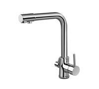 Gold Kitchen Faucet with Filter, Deck-Mounted Drinking Water Mixer, Brass Faucet for Filtered Water, Elegant Gold Finish, Ideal for Modern Kitchens, and Stylish