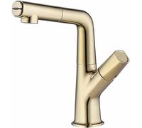 Gold Kitchen Faucet with Pull-Down Sprayer Adjustable Height 2 Water Flow Modes Bathroom Sink Tap No Splash Aerator Stylish & Functional Design