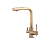 Gold Kitchen Faucet with Water Filter Deck Mounted Drinking Mixer Tap Brass Antique Design Stylish & Functional Faucet for Home & Kitchen Upgrade