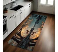 Gold Kitchen Mat Forest pond deer Non-Slip Washable Standing Mat 40 x 120 cm Carpet Runner for Kitchen Laundry Home Office