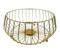 Gold Kitchen Organizer Metal Fruit Basket Iron Wire Bowl Hollow Snack | Tray Modern Countertop Decor Openwork Storage Bin Luxury Table Centerpiece Living Room Fruit