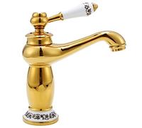 Gold Kitchen Sink Faucet Vintage Bathroom Mixer Tap Single Handle Modern Design Countertop Installation 19x13cm Durable Metal Construction Easy to Clean