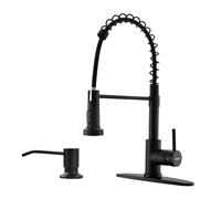 Gold Kitchen Water Filter, Stainless Steel, Reverse Osmosis Or Water Filtration System, Beverage Non-Air Gap, 360 Swivel, 1.8 Gpm, Single Hole, Deck Mount, Gold Finish,5 Matte Black