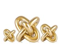 Gold Knot Decor for Coffee Table Book,Chain Link Living Room Decor Item for Bookshelf Entryway Nightstand TV Stand,Minimalist Knot Sculpture for Home Living Room,Centerpiece Table Decorations (Gold)