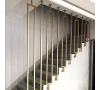 Gold L-Shaped Stair Banister - Ceiling Mounted Non-Slip Safety Guardil Industrial Galvanized Iron Pipe iling for Indoor/Outdoor Steps 4.8ft (Single Bar)