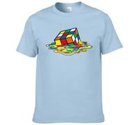 (gold, L) Summer Cotton T-Shirt Rubik's Printing T-Shirt Funny Hipster Graphic Tee Shirt Top Unisex Man Short Sleeve Cool Tees #304