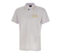 Gold Label Viscose-Blend Polo Shirt - male - Emporio Armani EA7 - Polo Shirts - White - 2XL - Tops 2XL