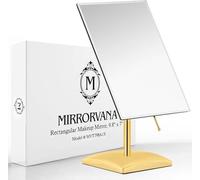 Gold Large Free Standing Mirror for Bathroom Countertop, Dressing Table and Vanity Set - Classic Face Mirror For Makeup and Shaving - 25 x 18cm (Gold)