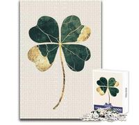 Gold Leaf Clover 1000 Piece Jigsaws for Teenagers Fun Learning with Brain Game Perfect Thoughtful Festive Present Size 38x26cm