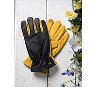 Gold Leaf DRY TOUCH Deluxe Leather Comfortable RHS Gardening Gloves - Gents Size - Great Gift