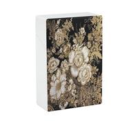 Gold Leaf Flowers Cigarette Case Stylish Lightweight Pocket Holder Case for Smoke Waterproof Cigarette Dispenser Cigarettes Accessories for Outdoor Camping Hiking