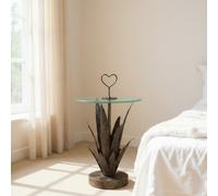 Metal SideTable 79cm Elegant Leaf Design Lightweight 40x40cm Metal for HomeDecor