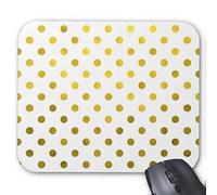 Gold Leaf Metallic Faux Foil Small Polka Dot White Mouse Pad/ Mouse MATS