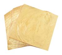 Gold Leaf Sheets, 100 Sheets14 x 14 cm Gilding Gold Foil Paper for Nails,Arts Crafts, Paintings,Furniture Decoration, Slime