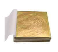 Gold Leaf Sheets Colorful Variegated Gold Foil 50pcs/Booklet for DIY Nail Gilding Craft Paper Furniture Decoration 14x14cm(Light Green)