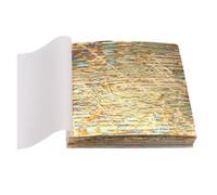 Gold Leaf Sheets Colorful Variegated Gold Foil 50pcs/Booklet for DIY Nail Gilding Craft Paper Furniture Decoration 14x14cm(DEEP Blue)