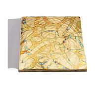 Gold Leaf Sheets Colorful Variegated Gold Foil 50pcs/Booklet for DIY Nail Gilding Craft Paper Furniture Decoration 14x14cm(Blue)