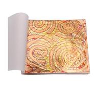 Gold Leaf Sheets Colorful Variegated Gold Foil 50pcs/Booklet for DIY Nail Gilding Craft Paper Furniture Decoration 14x14cm(Silver)