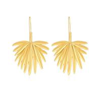Gold Leaf Statement Earrings Geometric Earrings Chunky Palm Leaf Metal Dangle Drop Earrings Sector Leaf Earrings Bohemian Drop Earrings For Women