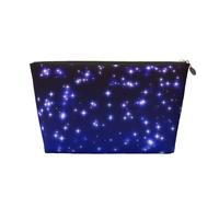 Gold Leather Travel Toiletry Bag â€“ Reusable Bright Stars Print Storage Bag, Toiletry Shaving Kit for Daily Use, Vacation