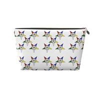 Gold Leather Travel Toiletry Bag - Reusable Stars Eastern Stars Print Storage Bag, Toiletry Shaving Kit for Daily Use, Vacation