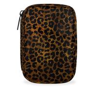Gold Leopard Cheetah Skin Travel Pill Organizer Box Weekly Portable Pill Case Daily Pills 7 Day Small Birth Control Pills Container Removable Compartments for Medicine Vitamins Fish Oil