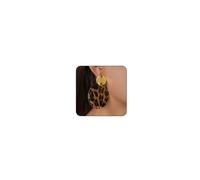 Gold Leopard Print Earrings Vintage Brown Drop Dangle Earring Trendy Geometric Round Cheetah Earrings Animal Print Earring Fashion Jewelry Accessories for Women, L, Acrylic, No Gemstone