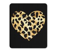 Gold Leopard Skin Heart Rectangular Non-Slip Mouse Pads Rubber Base Mouse Mat for Desktop Home Office 25 * 30cm