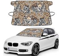 Gold Leopard Zebra Skin Background, Car Windshield Cover, Protective Windscreen Cover - Snow Ice Sun UV Dust Water Resistant - Fit for Most Cars
