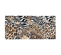 Gold Leopard Zebra Skin Background,Mouse Pad Large Desk Pad Computer Keyboard Mouse Mat With Non Slip Rubber Base 40 x 90 cm