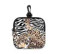 Gold Leopard Zebra Skin Background, Square Zipper Storage Bag, Neoprene Coin Purse, Small Wallets, Change Pouch, Change Purse