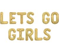 Gold Lets Go Girls Foil Balloon, 1m (2 Pack)