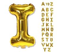 Gold Letter Balloons, 40 Inch Alphabet Name Balloons, Large Mylar Self Inflating Custom Balloon Letters for Men Women Birthday Party Decorations