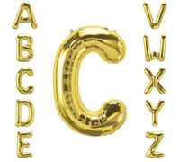 Gold Letter C Foil Balloon - Small 30cm 12inch Air-Only Party Decoration, Birthday, Anniversary, Celebration