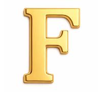 Gold Letter F Metal Phone Sticker with 3M Sticky Backing