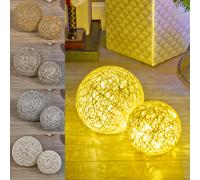 Urbn-Living Urbnliving 2 Pcs Led Light Up Christmas Balls White With Glitter Ornament Warm Fairy Lights Home Decor