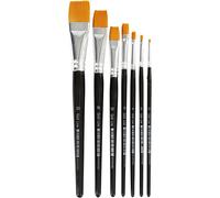 Gold Line Acrylic Brush Set, size 0-20 , W: 2-24 mm, flat, 7asstd (US IMPORT)