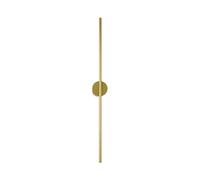 Gold Linear Wall Sconce LED Bath Light - Elegant Long Tube Design with 3.9" Round Metal Base for Contemporary Bathroom Lighting